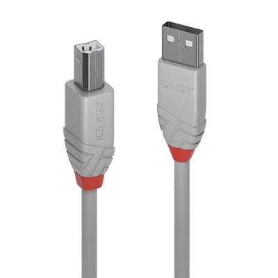 Lindy 36684 3m USB-A (M) 2.0 To USB-B (M) 2.0 Anthra Line 480Mbps Cable - Grey