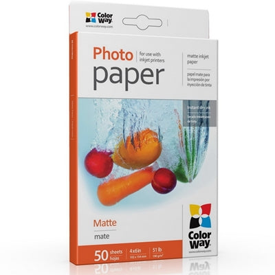 ColorWay Matte 6x4 190gms Photo Paper 50 Sheets